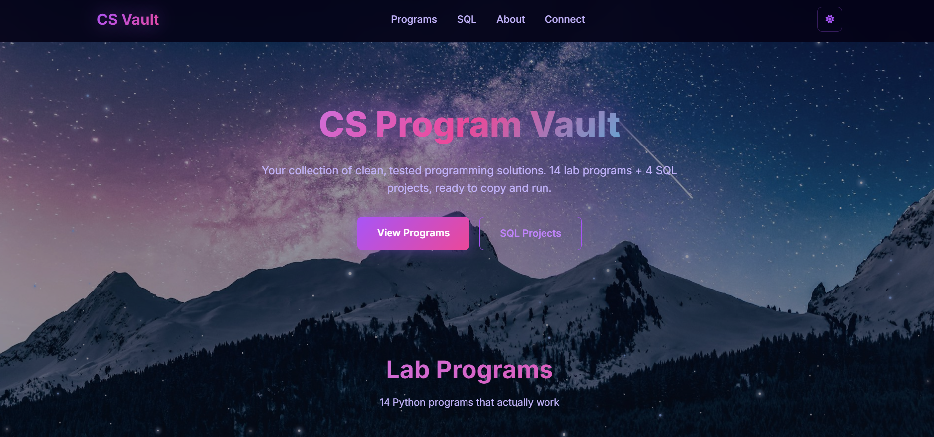 CS Program Vault Screenshot